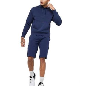 Ensemble de shorts à capuche respirants 100% coton pour hommes, survêtement d'été à motif solide de taille personnalisée, nouvel arrivage fabriqué au Pakistan - Product Image 1