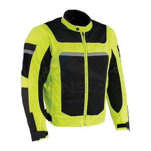 Blouson de moto en maille noire premium avec armure CE Hommes Vêtements de motard toutes saisons Vêtements de moto Maille de moto Noir-Néon-Vert - Product Image 1