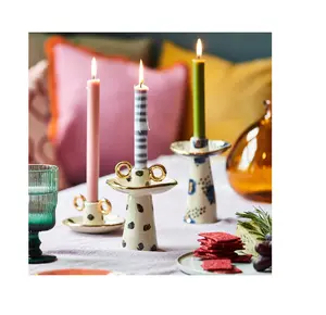 Suporte de velas de tema colorido, castiçal único, design criativo, preço em massa, moderno, decorativo, suporte de velas de cerâmica