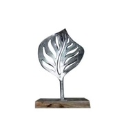 Sculpture abstraite en marbre doré avec base noire, lot de 2