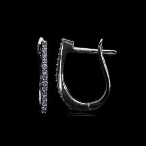 <b>14K</b> Yellow <b>Gold</b> Rhodium Plated <b>Hoop</b> <b>Earrings</b> for Everyday Wear 0.14CT Natural Diamond Brilliant Cut Women's Fashion Jewelry - Product Image 3