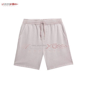 Stylish Men Acid Wash <b>Lounge</b> <b>Shorts</b> With Adjustable Drawstring Waist Men Urban Style Acid Wash <b>Shorts</b> - Product Image 1
