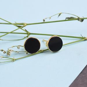 Natural Round Shape Black Onyx Stud Gemstone 925 Sterling Silver Stud <b>Earrings</b> Round Gemstone Stud Jewelry. - Product Image 5