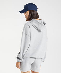 เสื้อฮู้ดและเสื้อสเวตเตอร์แบบสวมหัวแขนยาวโอเวอร์ไซส์สำหรับผู้หญิงผ้าคอตตอน100% ออกแบบโลโก้ได้ตามต้องการ - Product Image 2