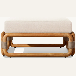 Meuble Offre Spéciale canapé ottoman en bois de teck de style moderne pour une utilisation intérieure ou extérieure intense - Product Image 1