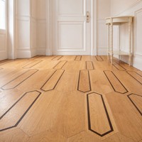 Parquet en bois d'ingénierie multicouche en chêne naturel 15 mm, avec incrustation en parquet français T&G, pour salon, hôtel, villa