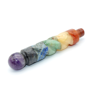 Chakra Stone Bonded Twisted <b>Wand</b> with Rounded Top - 5 Inch for Chakra Healing, Meditation & <b>Crystal</b> Therapy - Product Image 3
