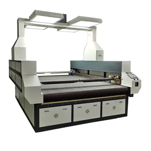 Machine de découpe laser de tissu à double tête d'alimentation automatique Découpe laser de marque pour matériau souple
