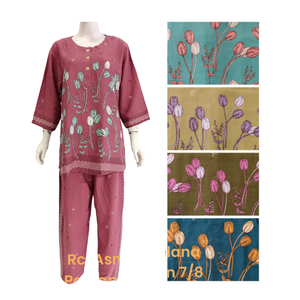 Conjunto de pijama de uso diario con patrón floral Homewear Super cómodo para ropa de dormir de mujer de la mejor calidad - Product Image 2