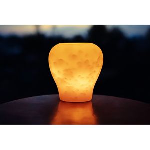 Haute qualité fait à la main moderne Orange Faux craquelé verre paraffine cire parfumée Melon Vase lanterne flottant bougies décoration de la maison - Product Image 3