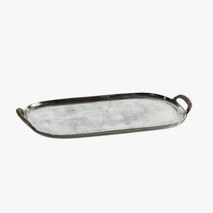 Ensemble de 3 plateaux de service en aluminium brut doré avec poignée en forme de rectangle pour la maison et les hôtels plateaux de service pour aliments et collations - Product Image 4