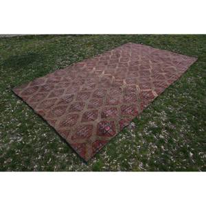 Tradicional rojo Beige Vintage turco gran área alfombra 6,2 X 11.1ft rectángulo 10mm lana látex nuevo para pasillo habitación Patchwork - Product Image 3