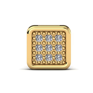 Classic 10K Yellow <b>Gold</b> Plated Round Cut Lab Grown Stud <b>Earring</b> <b>for</b> <b>Men</b> Smart Minimal Style Trendy Wedding Gift Party Engagement - Product Image 2