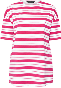 Nueva tendencia, camiseta informal a rayas con hombros caídos y palangre para mujer, ropa de talla grande personalizada al por mayor, ropa de Bangladesh - Product Image 4