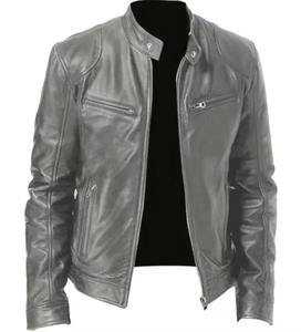 <b>Men's</b> <b>Leather</b> <b>Jackets</b> New Spring Collar Outerwear Black Soft <b>Faux</b> <b>Leather</b> Motorcycle <b>Jacket</b> <b>Men</b> Stand Pocket Coats - Product Image 2