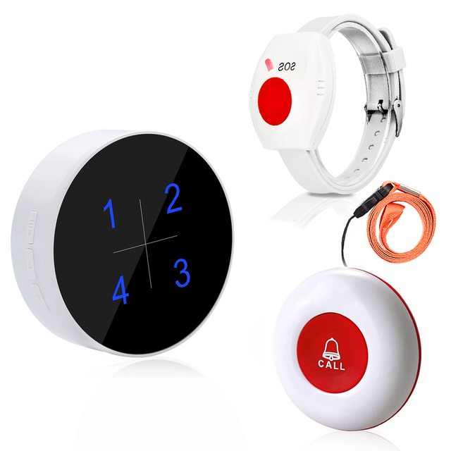 Daytech Wireless Caregiver Pager Call Button 500ft Nurse Alert System ABS Material Water Resistant for Elderly/Senior Monitoring