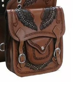 Sacs de selle de saut équestre en cuir véritable de haute qualité usinés à la main vêtements d'équitation occidentale pour chevaux - Product Image 3