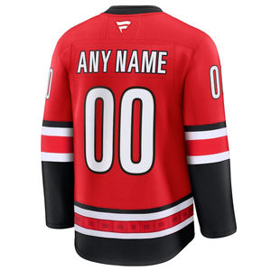 Red and <b>Black</b> Custom Hockey Jersey for Men <b>Long</b> <b>Sleeve</b> Lightweight Patchwork Sportswear Casual Athletic Streetwear <b>Top</b> - Product Image 3