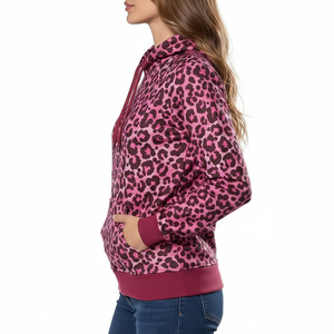 Pull à capuche en coton surdimensionné pour femmes, best-seller, étiquette privée, votre propre style, bonne qualité, pulls à capuche léopard pour femmes - Product Image 5