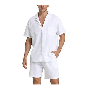 2026 OEM Casual hombres verano Terry camisa de secado rápido y corto conjunto de 2 piezas - Product Image 1