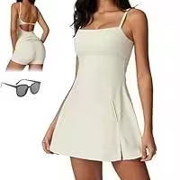 Robe de sport respirante à col carré pour femme Tennis Golf Yoga avec poches avant Logo Fitness Gym Outfit - Product Image 2