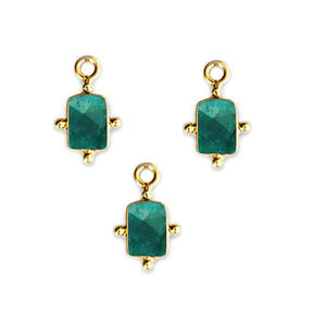 จี้แฟชั่นรูปกรอบสีมรกตทรงสี่เหลี่ยมผืนผ้าและเทคโนโลยีการฝังทรงสี่เหลี่ยมผืนผ้าย้อมสีสุดมีเสน่ห์ - Product Image 1