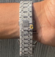 Nouvelle Arrivée Montre-bracelet mécanique de luxe pour homme, cadran analogique, verre cristal, bracelet en acier inoxydable personnalisé, moissanite