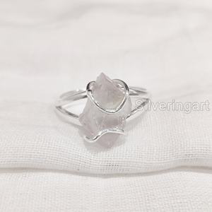 เครื่องประดับหินหยาบแหวนสำหรับผู้หญิงแหวนสำหรับผู้หญิงทำจากแร่ควอตซ์พลอยธรรมชาติยี่ห้อ April สายเพชรดีไซน์เนอร์สาย925แหวนเงินสเตอร์ลิง - Product Image 1