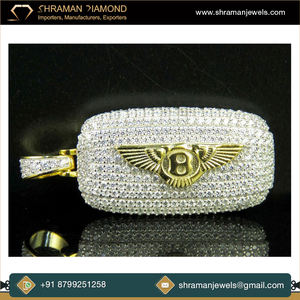 Medallón Personalizado de Plata de Ley 925 con Baño de Oro y Diamantes Moissanite, Joyería Fina de Alta Calidad, Regalos Elegantes - Product Image 2