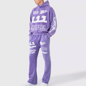 Ensemble de survêtements en coton personnalisés à imprimé intégral pour hommes survêtement respirant à imprimé personnalisé pour hommes - Product Image 1