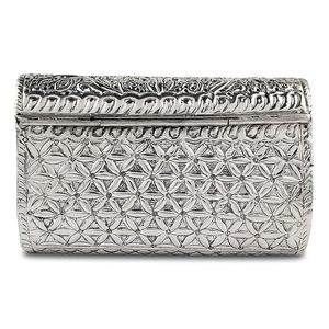 Antique <b>Silver</b> Embossed Brass <b>Clutch</b> Evening Bag <b>Silver</b> New Arrival Ladies Evening <b>Clutch</b> Metal Bags Fashion Brass Design - Product Image 3