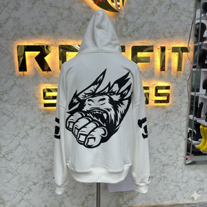 Sweat à capuche à fermeture éclair imprimé sur mesure de taille confortable, imprimé en relief, fabriqué en usine, prix bas, sweat à capuche pour hommes, sweat à capuche pour hommes - Product Image 6