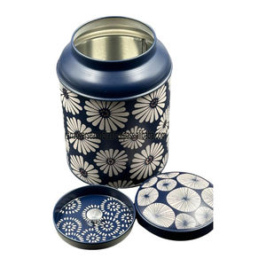 Decorative Floral Motif Metal <b>Tea</b> Storage Jar with Lid Stylish & Durable Container <b>Tea</b> Lovers Ideal <b>for</b> <b>Gifting</b> and Home Use - Product Image 2