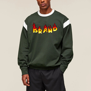 Nuevas sudaderas con capucha y sudadera de algodón 100% para hombre, sudadera personalizada con logotipo impreso DTF, sudadera de hip hop holgada con bloque de color para hombre - Product Image 1