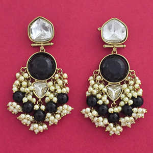 Pendientes de araña chapados en oro estilo Meenakari occidental Indo, mayoristas de joyería de moda en India - Product Image 1