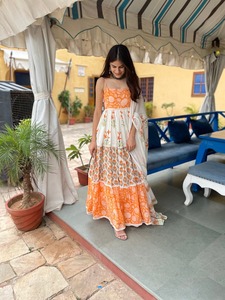 <b>Yellow</b> <b>Tie</b> Dye Maxi Dress Casual Dress for Womens Closed Neck Cotton Women Dress From Indian Manufacturer and Exporter - Product Image 3