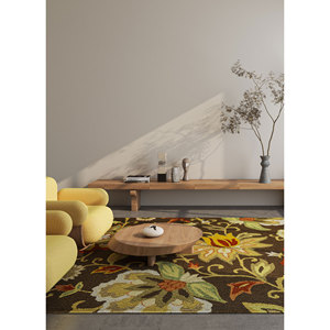 พรมขนสัตว์ทอมือสีเบจน้ำตาลลายดอกไม้ทรงสี่เหลี่ยมผืนผ้าสำหรับบ้าน ห้องนั่งเล่น ทางเดิน Tpl-55 Jaipur Rugs ZA - Product Image 4