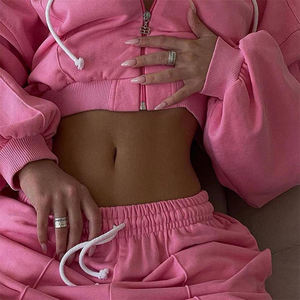 Chándales de invierno personalizados para mujer Chándal de diseñador de peso pesado con manga larga con capucha y pantalón acampanado - Product Image 6