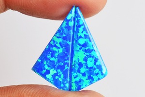 Hermoso Par de Ópalos de Fuego Azul Verde Brillante, 8 CTW, Tamaño de Cabujón 21x10x1.5 MM, Par de Pendientes, Gema para Joyería Fina - Product Image 4