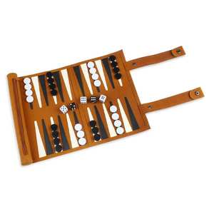 Juego de backgammon de cuero de lujo con costuras intrincadas y elegante tablero de backgammon de cuero hecho a mano - Product Image 6