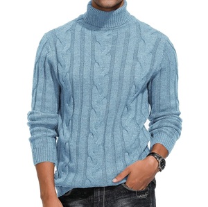 Suéter transpirable y elegante para hombre, cuello redondo, tejido personalizado, suéter de manga larga para hombre, suéteres de punto mezclados. - Product Image 3