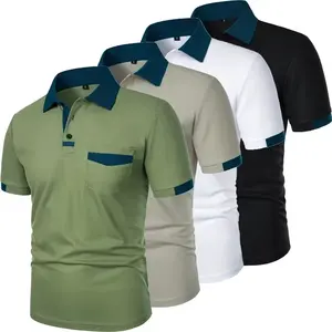 MADE BD hommes décontracté à manches courtes pour Polo doux tricoté coton tissu moderne solide motif Design élégant Look parfait - Product Image 1