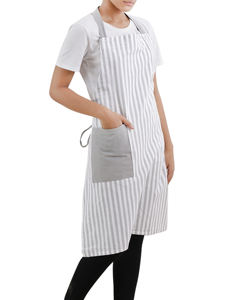 100% Cotton Yarn-Dyed Bib <b>Apron</b> Grey Waist Bib for Food Cooking Salon Barber Garden BBQ PE LDPE PU <b>PVC</b> Denim Fabric Polyester - Product Image 3