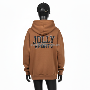 Sudadera con Capucha para Mujer, 320 GSM, Felpa de Algodón Suave, Panel Frontal Marrón, Logotipo Personalizado Bordado, Diseño Cálido y Cómodo, Sudadera Básica para Mujer - Product Image 2