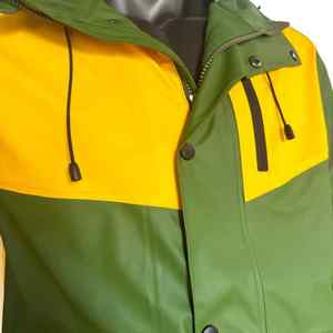 OEM venta al por mayor directa fábrica de ropa de moda 220G Pu chaqueta impermeable 100% Pu chaqueta con bolsillos sin costuras - Product Image 4