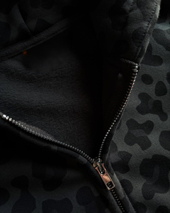 Sudadera con Capucha de Invierno Personalizada para Hombre, Estilo Casual Urbano, con Cremallera, Forro Polar, Algodón, Diseño de Leopardo con Logotipo Impreso - Product Image 5