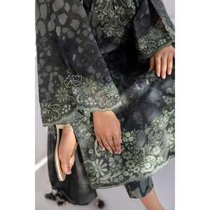 Tela de Chifón Bordada UF-4454 para Mujer - Elegante Conjunto de 3 Piezas Transpirable para Primavera/Verano - Product Image 4