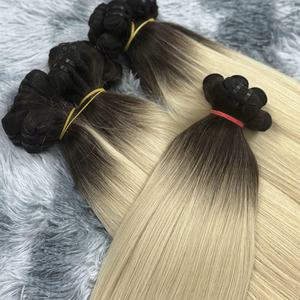 Directo de fábrica 100% Extensiones de cabello humano Remy virgen real Doble dibujado y cutícula alineada Cabello de máquina de trama de gran calidad - Product Image 1