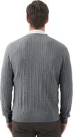 Herren Winter 100% Baumwolle Knopfleisten-Strickjacke Gestreift Geprägt 300 Gramm Schnelltrocknend Atmungsaktiv Vollärmel Pullover Jacke