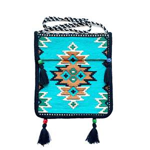Sacoche Anatolian Oriental à motifs authentiques, sacoche Heybe, sac de selle Apache Turquoise - Product Image 1